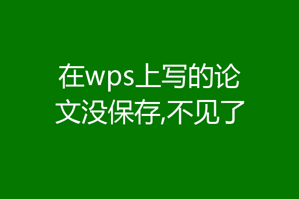 在wps上写的论文没保存,不见了