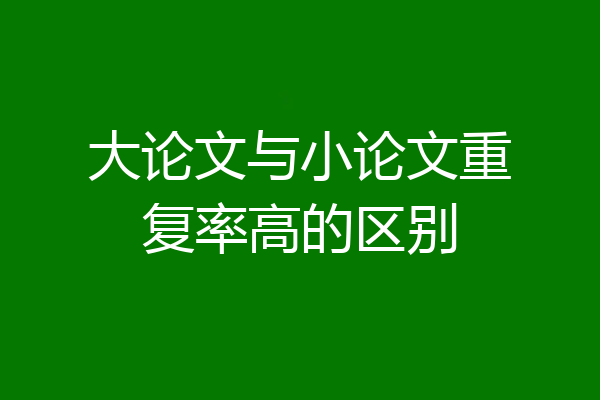 大论文与小论文重复率高的区别