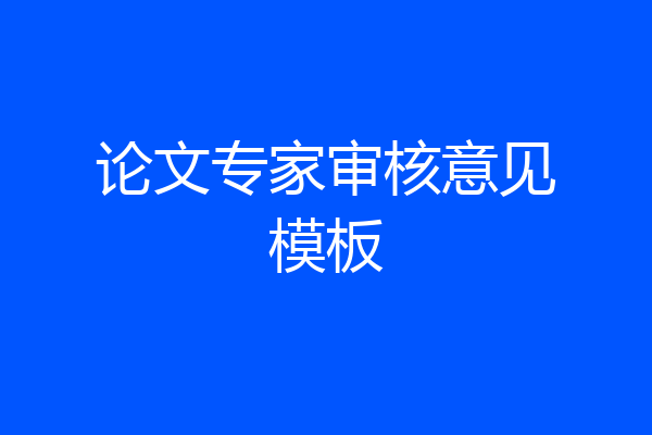 论文专家审核意见模板