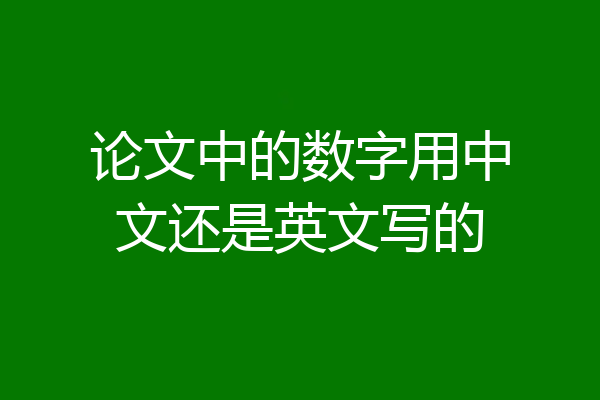 论文中的数字用中文还是英文写的