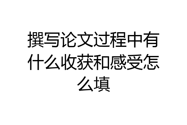 撰写论文过程中有什么收获和感受怎么填