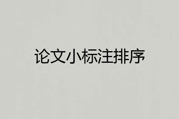 论文小标注排序
