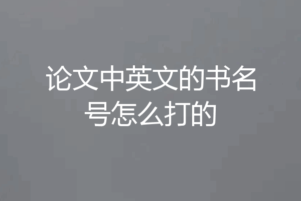 论文中英文的书名号怎么打的