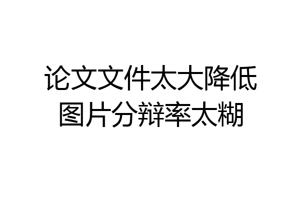 论文文件太大降低图片分辩率太糊