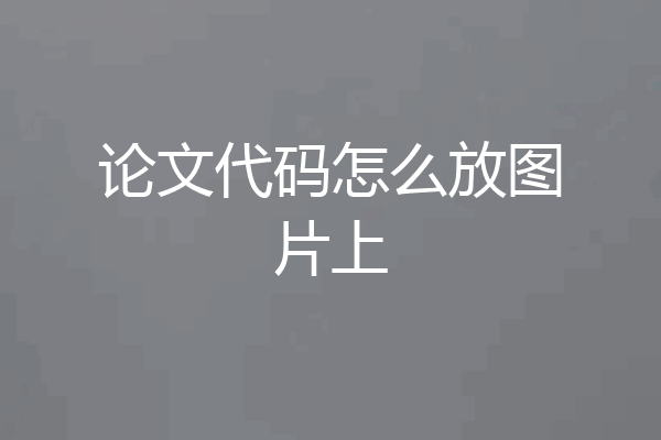 论文代码怎么放图片上