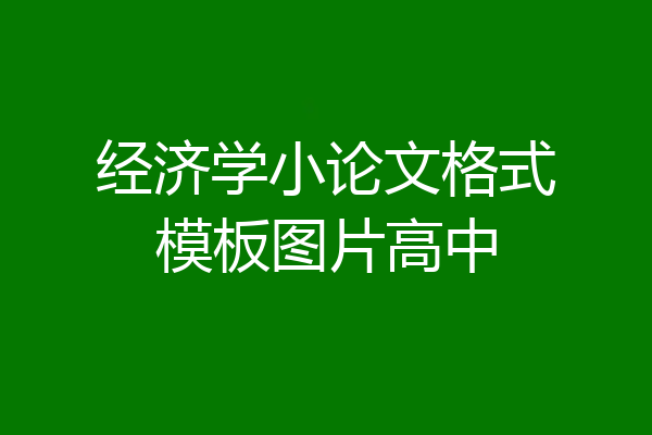 经济学小论文格式模板图片高中