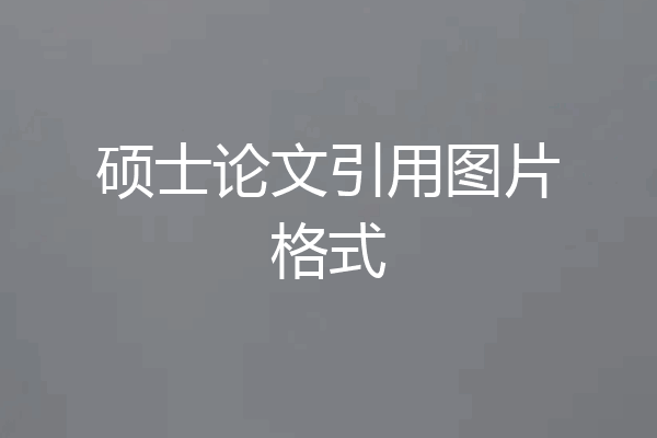 硕士论文引用图片格式