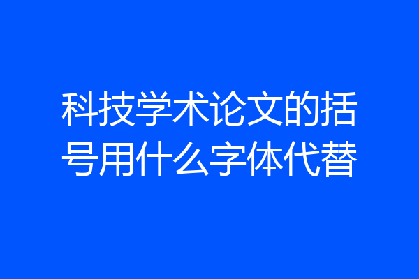 科技学术论文的括号用什么字体代替