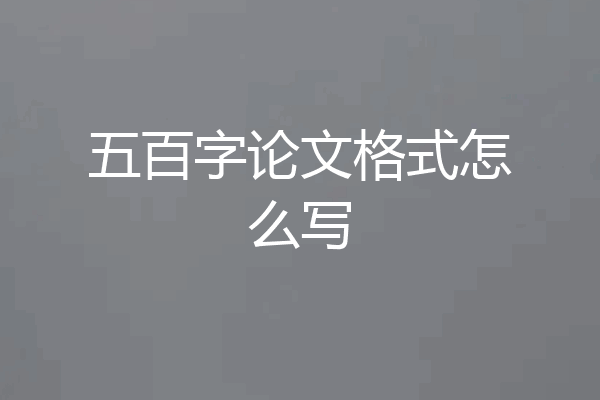 五百字论文格式怎么写