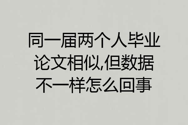 同一届两个人毕业论文相似,但数据不一样怎么回事