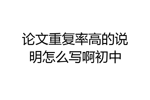 论文重复率高的说明怎么写啊初中