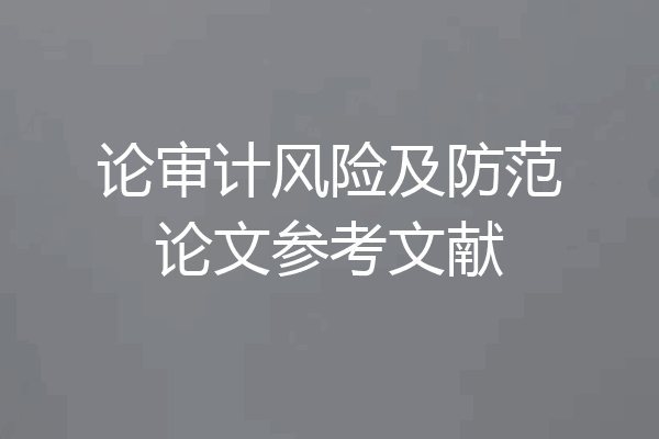 论审计风险及防范论文参考文献