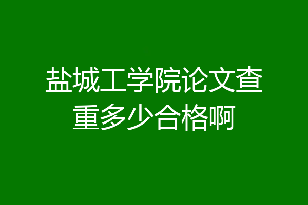 盐城工学院论文查重多少合格啊