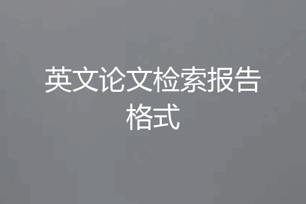 英文论文检索报告格式