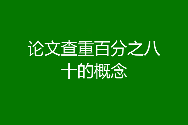 论文查重百分之八十的概念