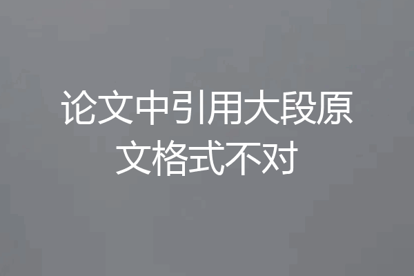 论文中引用大段原文格式不对