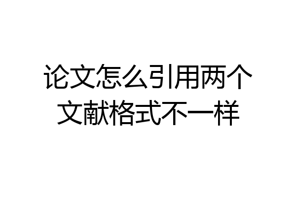 论文怎么引用两个文献格式不一样