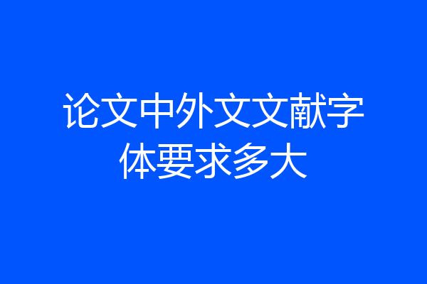 论文中外文文献字体要求多大
