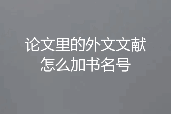 论文里的外文文献怎么加书名号