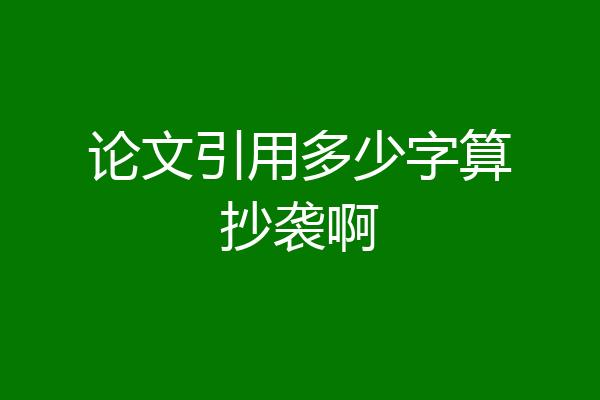 论文引用多少字算抄袭啊