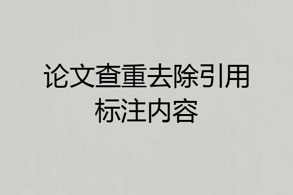 论文查重去除引用标注内容