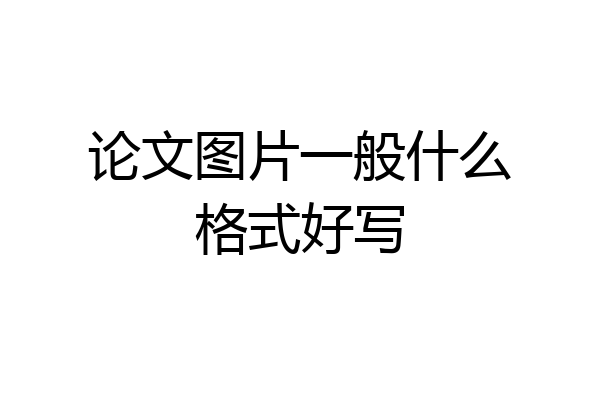 论文图片一般什么格式好写