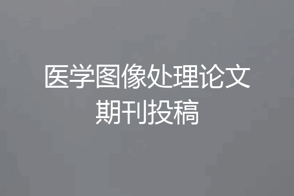 医学图像处理论文期刊投稿
