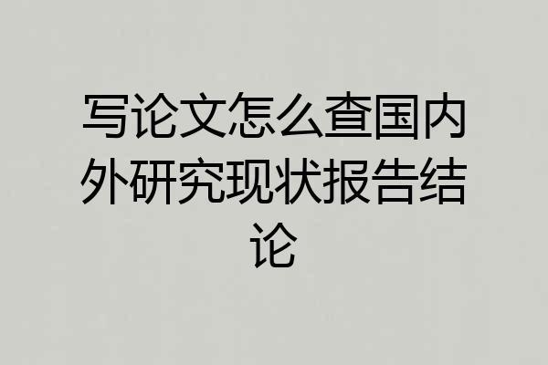 写论文怎么查国内外研究现状报告结论