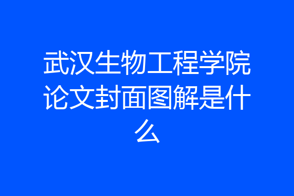 武汉生物工程学院论文封面图解是什么