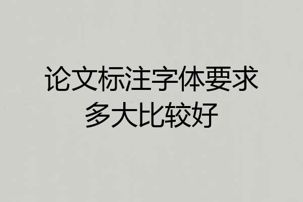 论文标注字体要求多大比较好