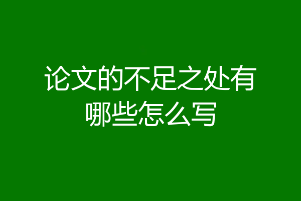 论文的不足之处有哪些怎么写