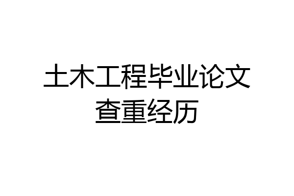 土木工程毕业论文查重经历
