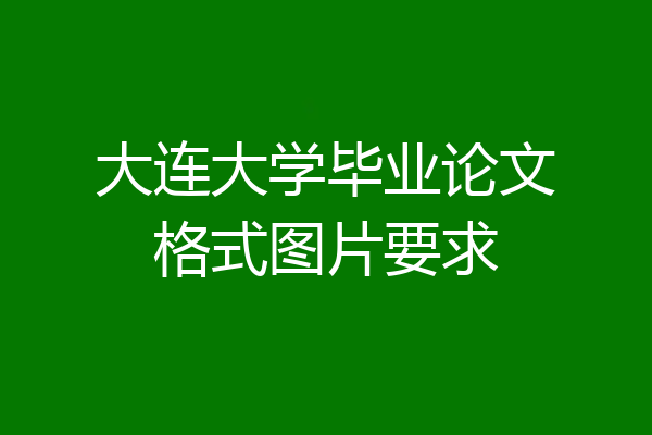大连大学毕业论文格式图片要求
