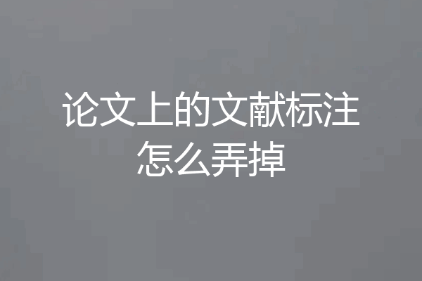 论文上的文献标注怎么弄掉