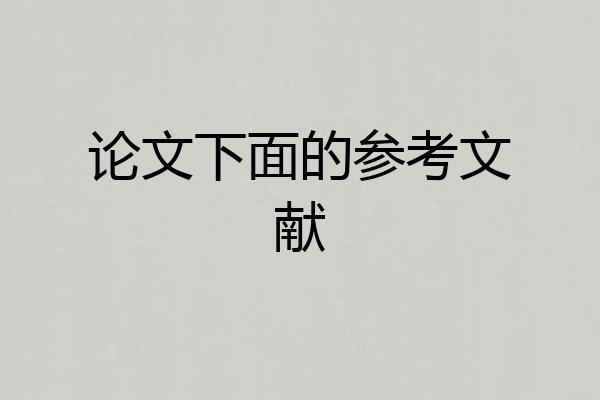 论文下面的参考文献