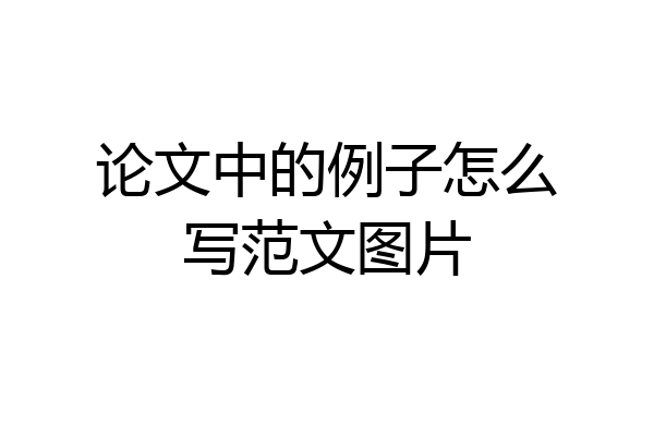 论文中的例子怎么写范文图片