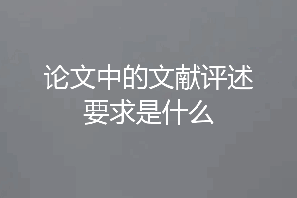 论文中的文献评述要求是什么