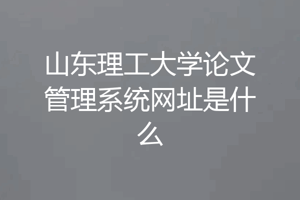 山东理工大学论文管理系统网址是什么