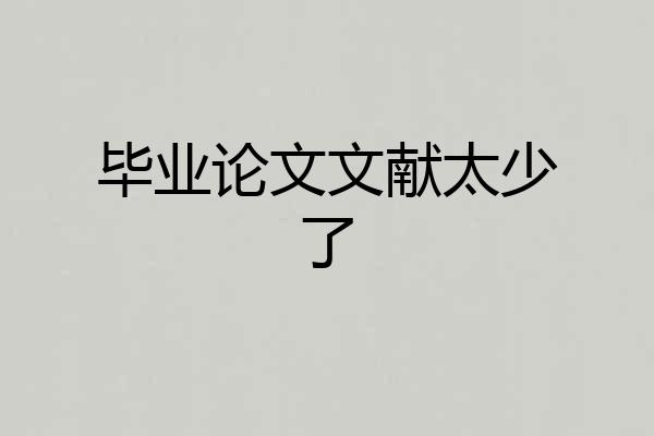 毕业论文文献太少了