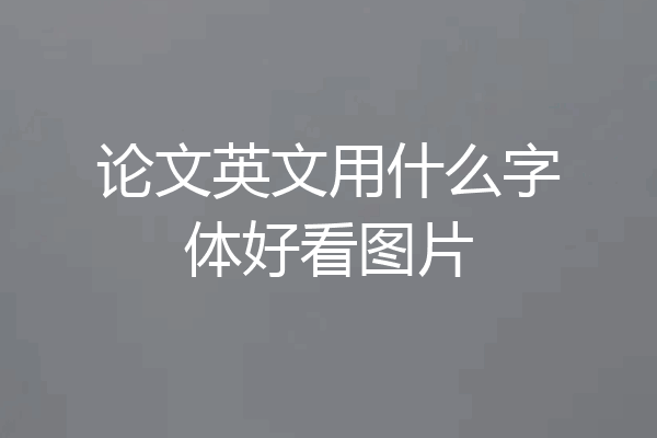 论文英文用什么字体好看图片