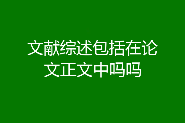 文献综述包括在论文正文中吗吗
