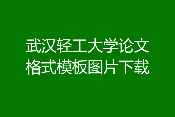 武汉轻工大学论文格式模板图片下载