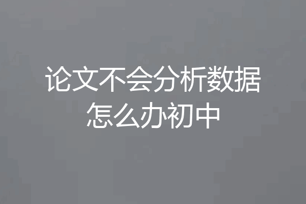 论文不会分析数据怎么办初中
