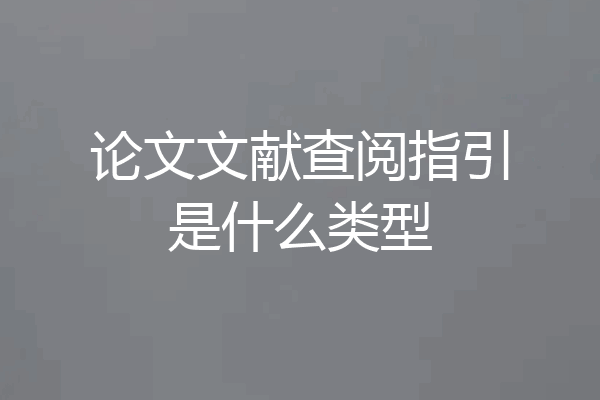 论文文献查阅指引是什么类型