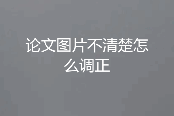论文图片不清楚怎么调正