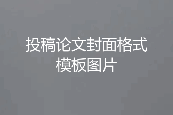 投稿论文封面格式模板图片