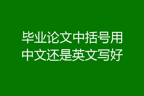 毕业论文中括号用中文还是英文写好