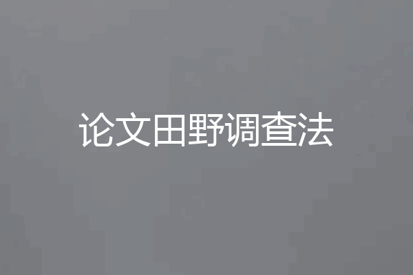 论文田野调查法