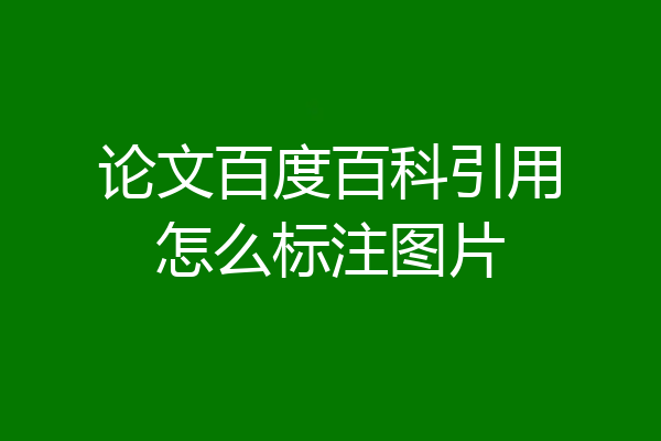 论文百度百科引用怎么标注图片