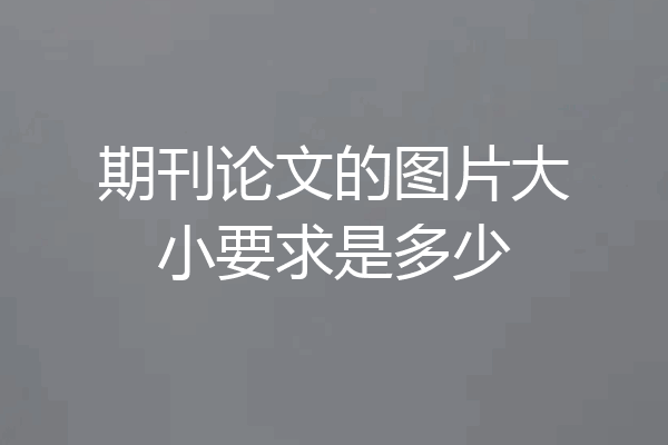 期刊论文的图片大小要求是多少